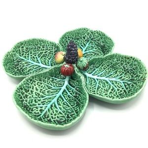 Vintage MCM Segmented Cabbage Fruit Serving Dish